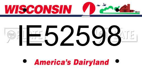 IE52598 Wisconsin License Plate
