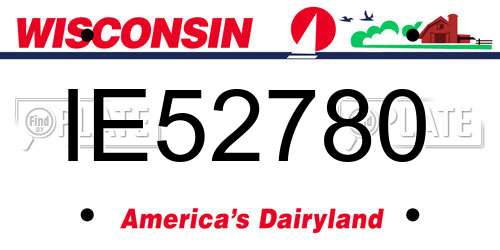 IE52780 Wisconsin License Plate