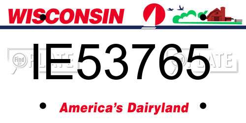 IE53765 Wisconsin License Plate