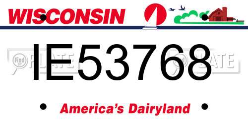 IE53768 Wisconsin License Plate