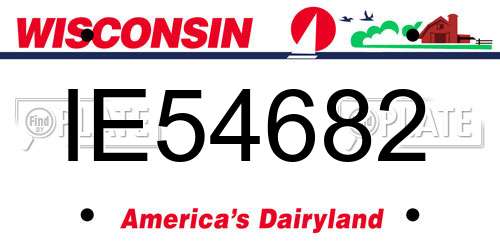 IE54682 Wisconsin License Plate