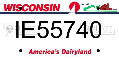 IE55740 Wisconsin License Plate