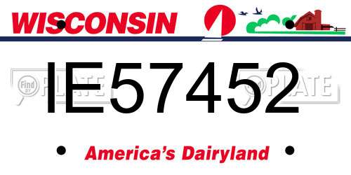 IE57452 Wisconsin License Plate