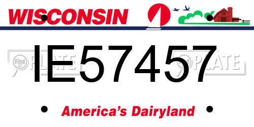 IE57457 Wisconsin License Plate