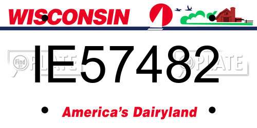 IE57482 Wisconsin License Plate