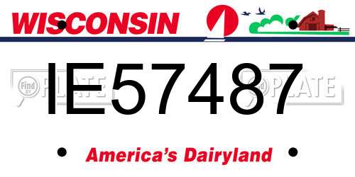 IE57487 Wisconsin License Plate