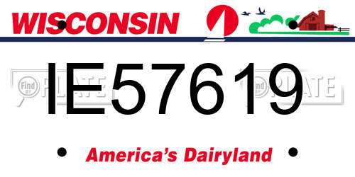 IE57619 Wisconsin License Plate