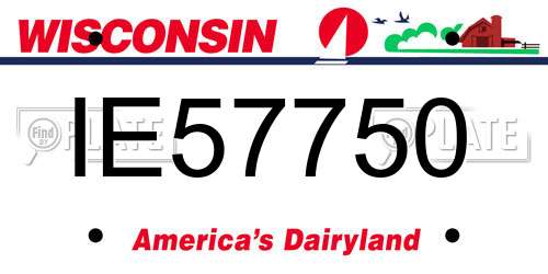 IE57750 Wisconsin License Plate