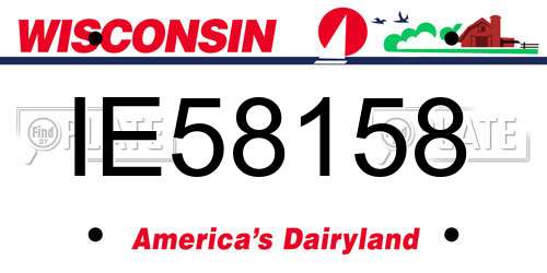 IE58158 Wisconsin License Plate