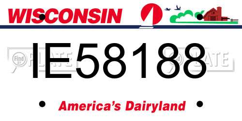 IE58188 Wisconsin License Plate