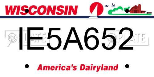 IE5A652 Wisconsin License Plate