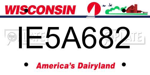 IE5A682 Wisconsin License Plate