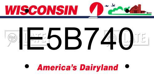 IE5B740 Wisconsin License Plate