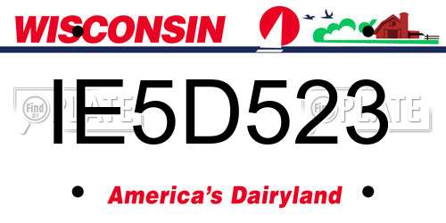 IE5D523 Wisconsin License Plate
