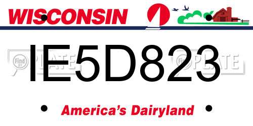 IE5D823 Wisconsin License Plate