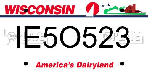 IE5O523 Wisconsin License Plate