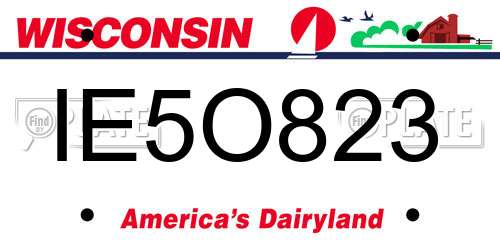IE5O823 Wisconsin License Plate