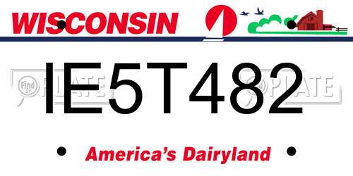 IE5T482 Wisconsin License Plate