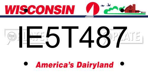IE5T487 Wisconsin License Plate