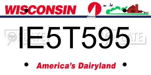 IE5T595 Wisconsin License Plate