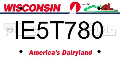 IE5T780 Wisconsin License Plate