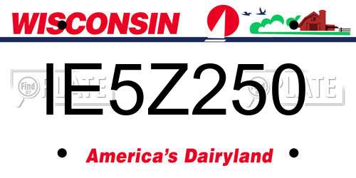 IE5Z250 Wisconsin License Plate