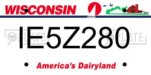 IE5Z280 Wisconsin License Plate