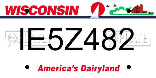 IE5Z482 Wisconsin License Plate