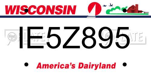 IE5Z895 Wisconsin License Plate