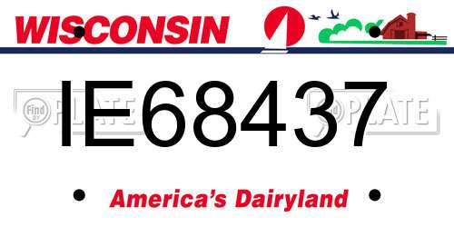 IE68437 Wisconsin License Plate