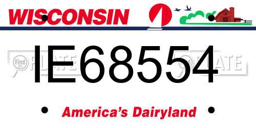 IE68554 Wisconsin License Plate