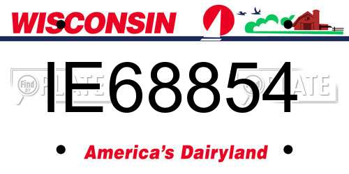 IE68854 Wisconsin License Plate