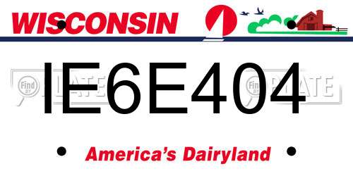 IE6E404 Wisconsin License Plate