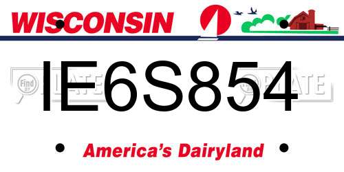 IE6S854 Wisconsin License Plate