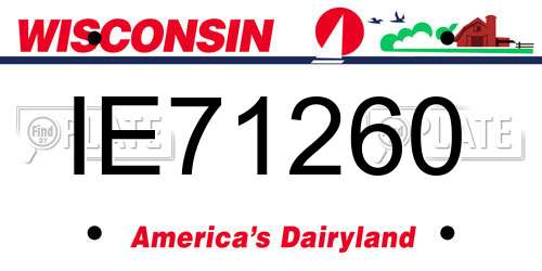 IE71260 Wisconsin License Plate