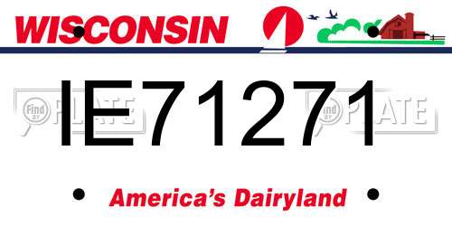IE71271 Wisconsin License Plate
