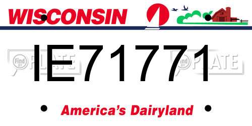 IE71771 Wisconsin License Plate