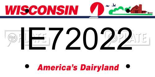 IE72022 Wisconsin License Plate