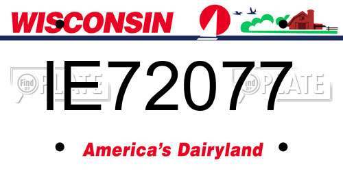 IE72077 Wisconsin License Plate