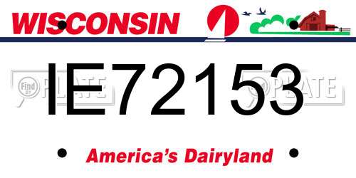 IE72153 Wisconsin License Plate