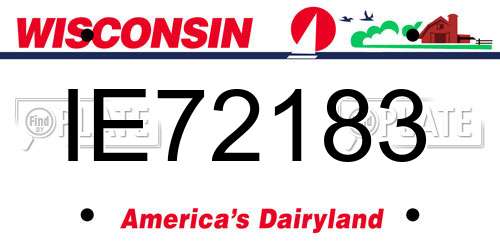 IE72183 Wisconsin License Plate