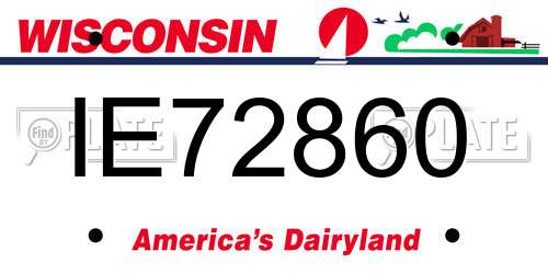 IE72860 Wisconsin License Plate