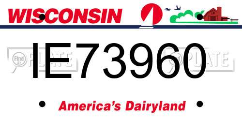 IE73960 Wisconsin License Plate
