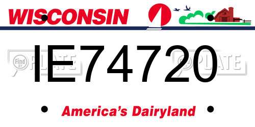 IE74720 Wisconsin License Plate