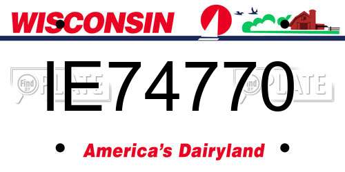 IE74770 Wisconsin License Plate