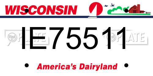 IE75511 Wisconsin License Plate