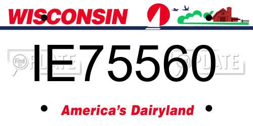 IE75560 Wisconsin License Plate
