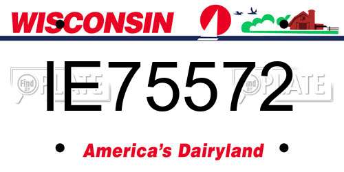 IE75572 Wisconsin License Plate