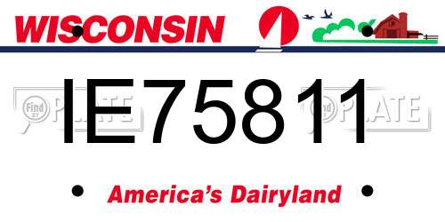 IE75811 Wisconsin License Plate