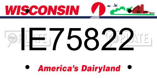 IE75822 Wisconsin License Plate
